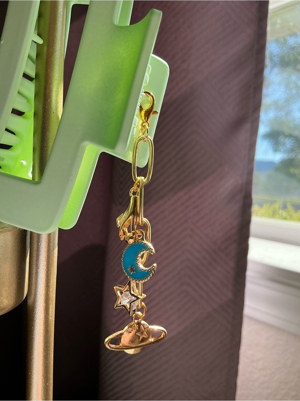 Handmade Charmed Claw Clip - Space